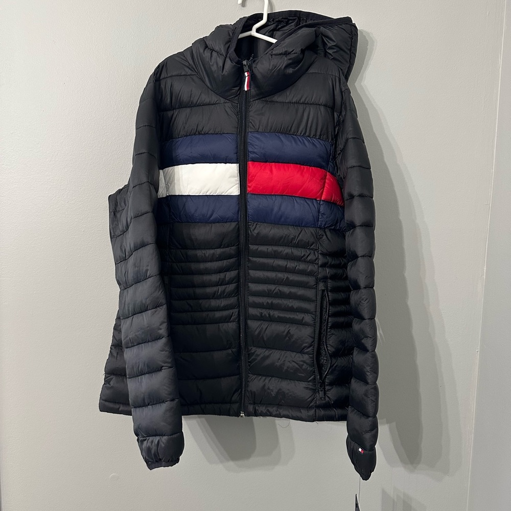 Tommy Hilfiger Women's Packable Hooded Puffer Jacket, Black, Size S, NWT